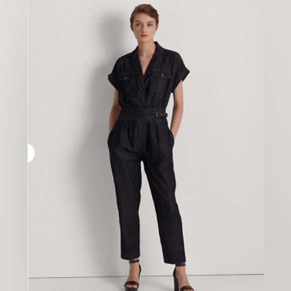 Lauren Ralph Lauren Pants - NEW LAUREN RALPH LAUREN NIGHTFALL JUMPSUIT DENIM PANT SUIT SIZE 18 Retail $245